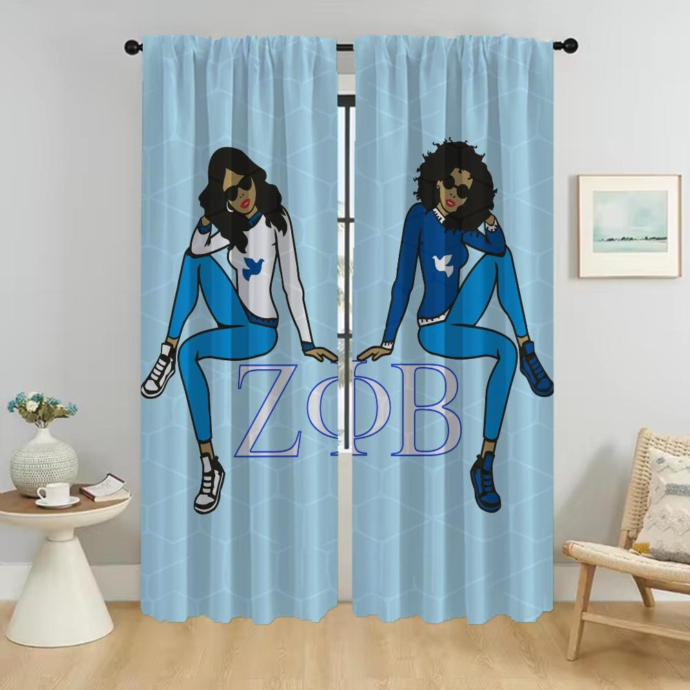 Myggnät 2 Delar Zeta Phi Beta Lätta Gardiner för Vardagsrumsgardin Tyg för Sovrumsavskärmning Persienner