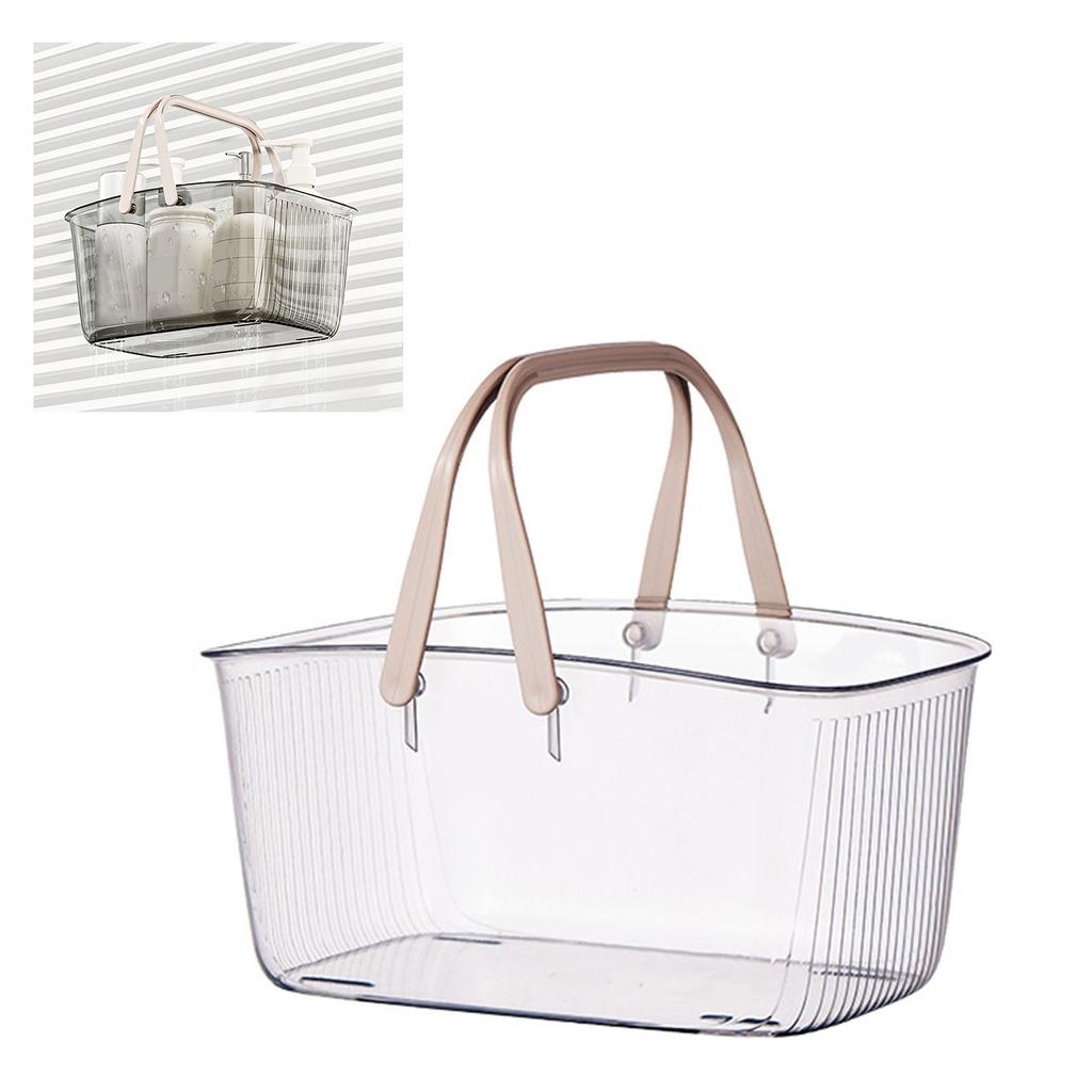 Clear Shower Storage Basket with Handle Drainage Holes Lightweight Shower Toiletry Organizer Bin