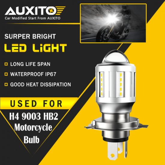 For Motorcycle H4 9003 LED Hi-Lo Beam Front Light Bulb Super Bright Headlight EA