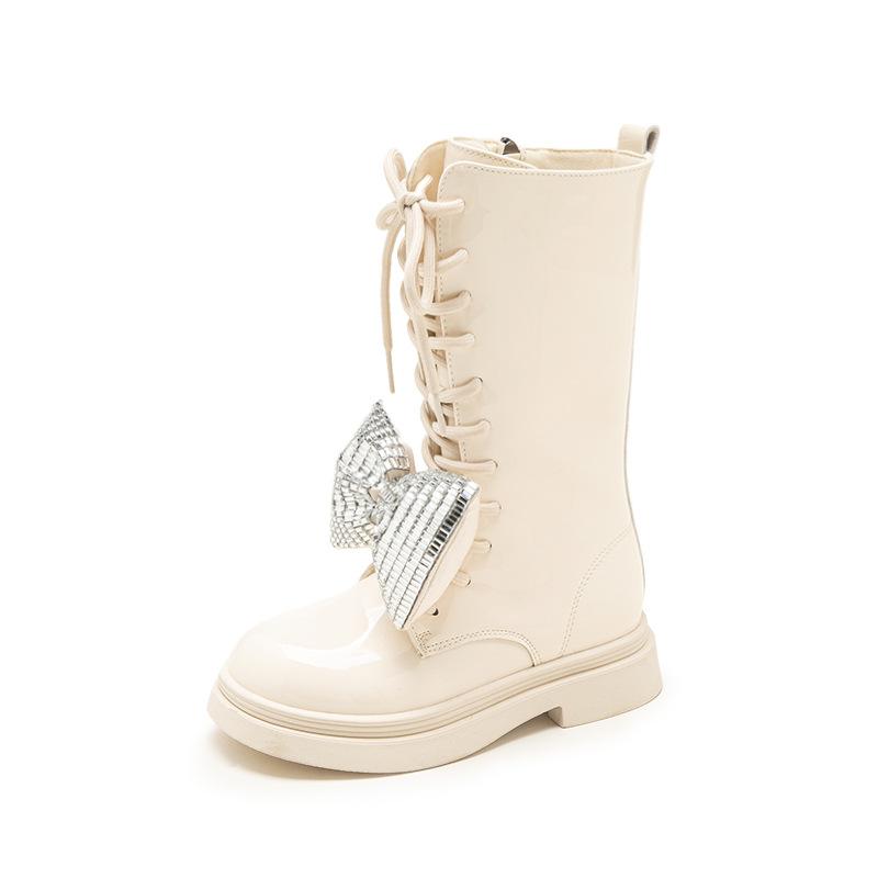 Girls Boots 2025 New Spring and Autumn Children's Boots Leather Boots Black High Boots Girls Boots Autumn Single Boots