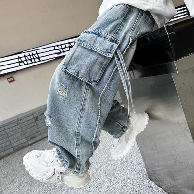 Jungen Casual Frühling & Herbst 2025 Jeans - Stilvolle Arbeitshosen für Kinder