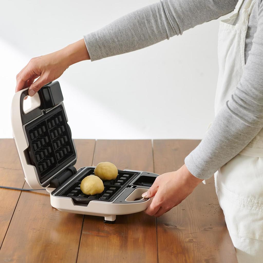 Waffle Hot Sand Baker Color Now Comes with 2 Types of Hot Sand Maker Electric Waffle Maker Sandwich Maker [Vitantonio Official] & (VWH-600-K) [New