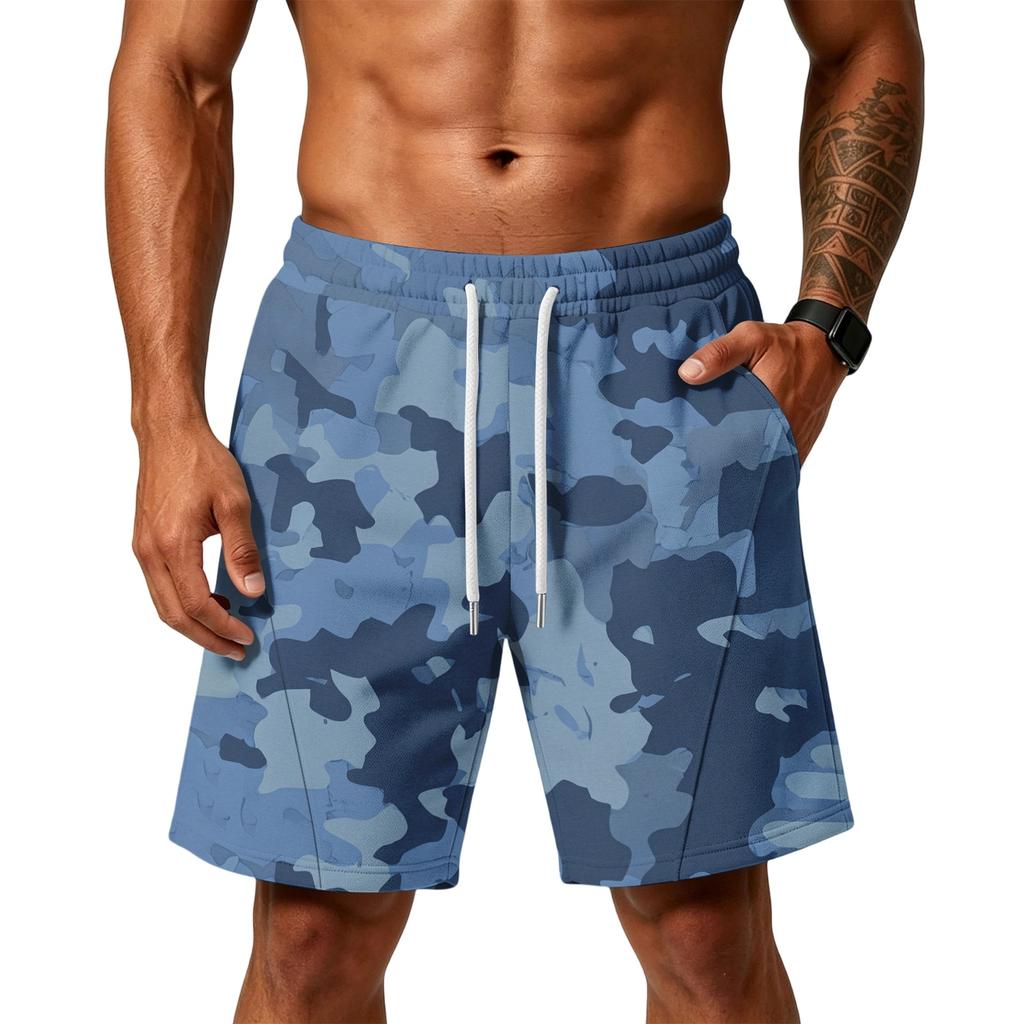 Mens Loose Fit Layer Shorts with Pockets Drawstring Waist Athletic Training Workout Gym Beach Shorts for Everyday Wear