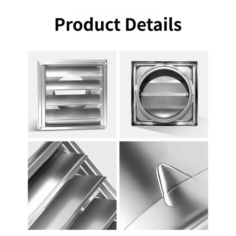 Exterior Wall Air Vent Cover Cap Duct Grill Square Vents Extractor Ventilation Cover Stainless Steel Air Vent Duct Grill