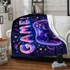 Custom Name Game Controller Theme Printed Blanket - Perfect for Couch, Bed, Travel & Outdoor Use | Machine Washable, Cozy & Durable.