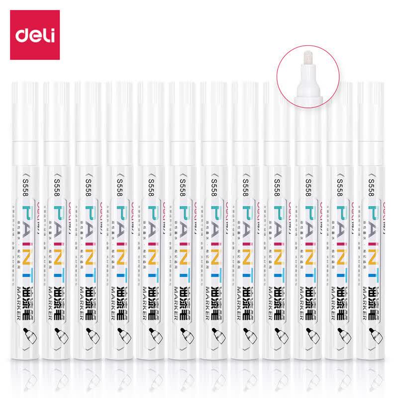 Deli 2.0mm White Waterproof Paint Marker Pen