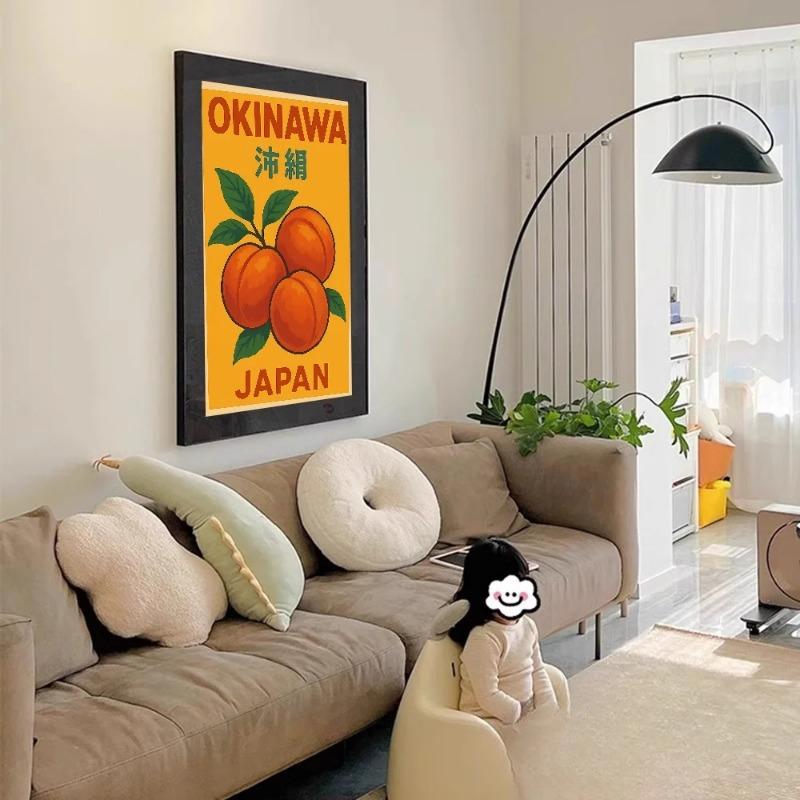 Okinawa Sakura Leinwand Wandkunst Druck Kunst Poster Retro Leinwandbild Zimmer Bar Café Wandmalerei