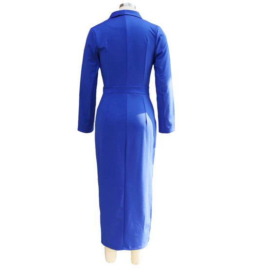 Dámské midi bodycon pouzdrové šaty klopa výstřih do V 3/4 rukáv kancelářské business formální koktejlové pracovní rozparek tužkové šaty