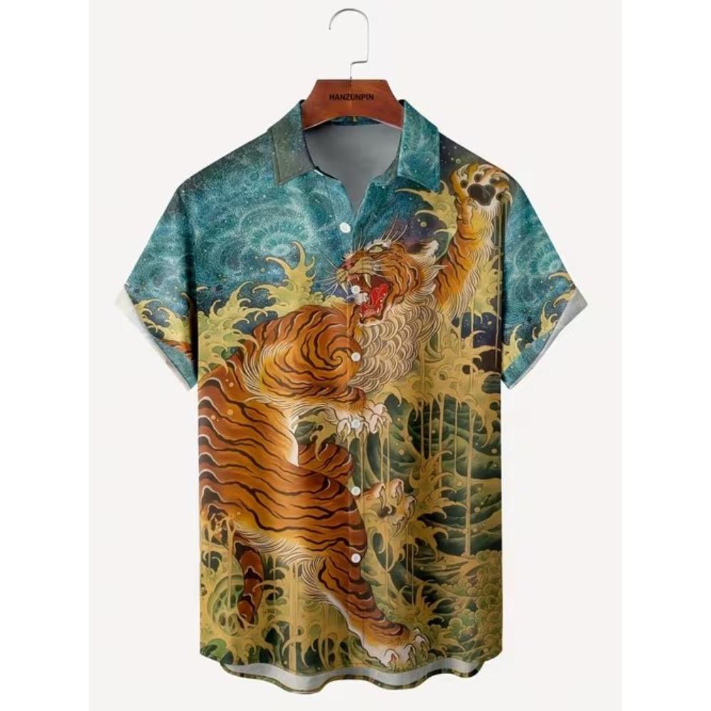 

Men s Retro Flowers Pattern 3D Print Shirt Button Up Shirt Casual Shirt Summer Shirt Short Sleeve Daily Vacation Clothing 8XL коричневий