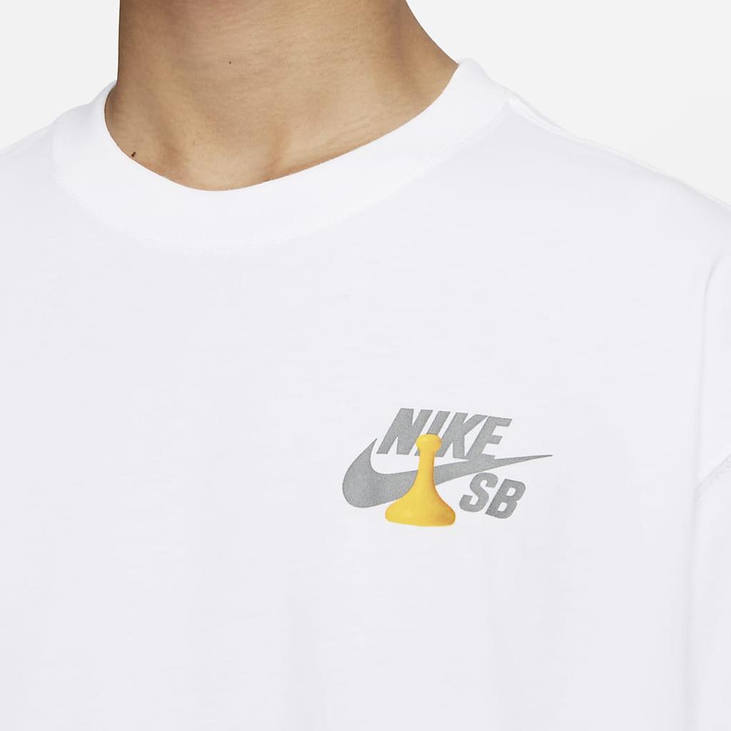Nike T Shirts Men's White Crew Neck Moderate Straight Fit FJ1136-100