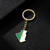 Stainless Steel Algeria Map Flag Keychain Outline Jewelry Gift for Friend Family