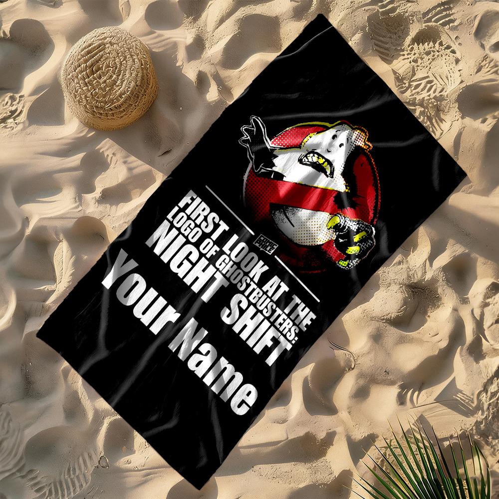 Ghostbusters Customize Text Beach Towel High Absorbency & Quick-Dry