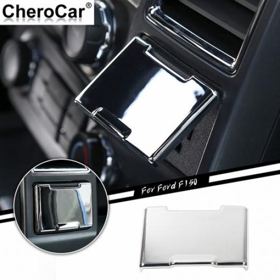 Car Central Control Power Socket Trim, Electrical Outlet Cover for Ford F150 15+