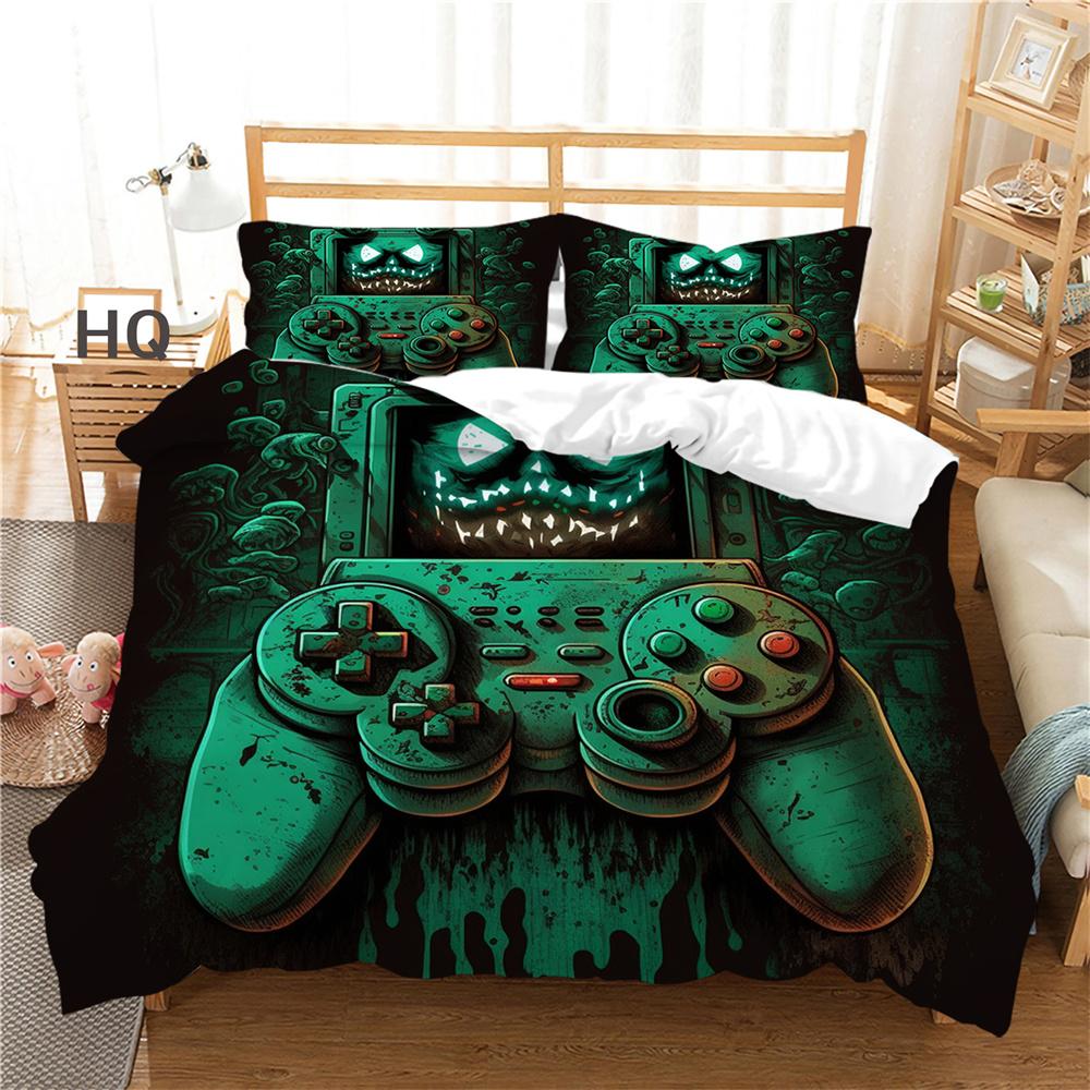 Capa de Cama Estampada de Console de Jogo 3D Poliéster Conjunto de Capa de Edredom Tamanho Solteiro Moda Cool Conjunto de Cama para Casa