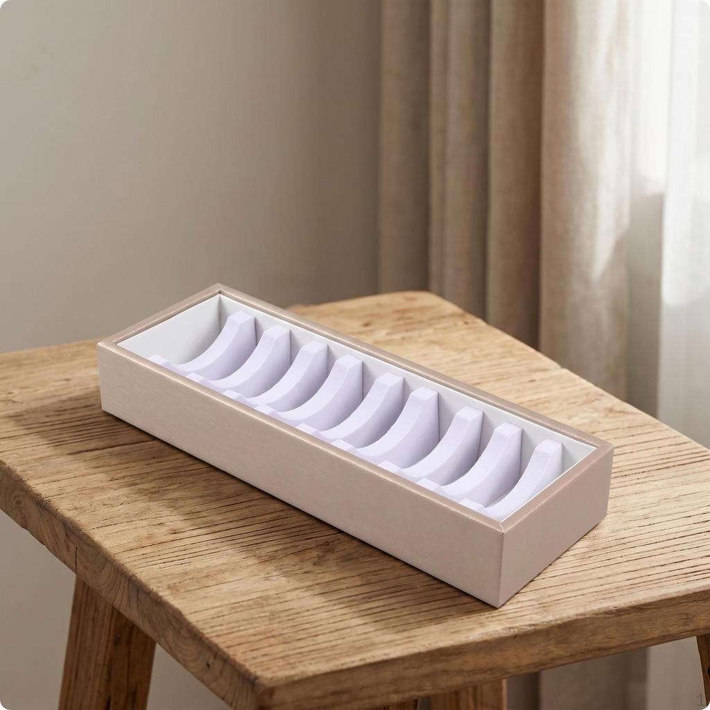 Jewelry Display Tray with Grooves 10Groove Bracelet Rectangular for Retailers,