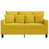 Vidaxl Sofa 2-Osobowa, Żółta, 120 Cm, Tapicerowana Aksamitem