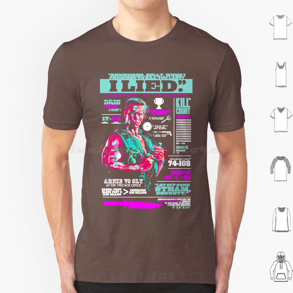 Commando 1985 Infographic T Shirt Big Size 100 Cotton Arnold Schwarzenegger Arnold Commando Schwarzenegger S