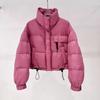 Giacca Corta da Donna Stile Coreano Collo Alto Minimalista Cappotto Invernale Ispessito Capospalla Caldo