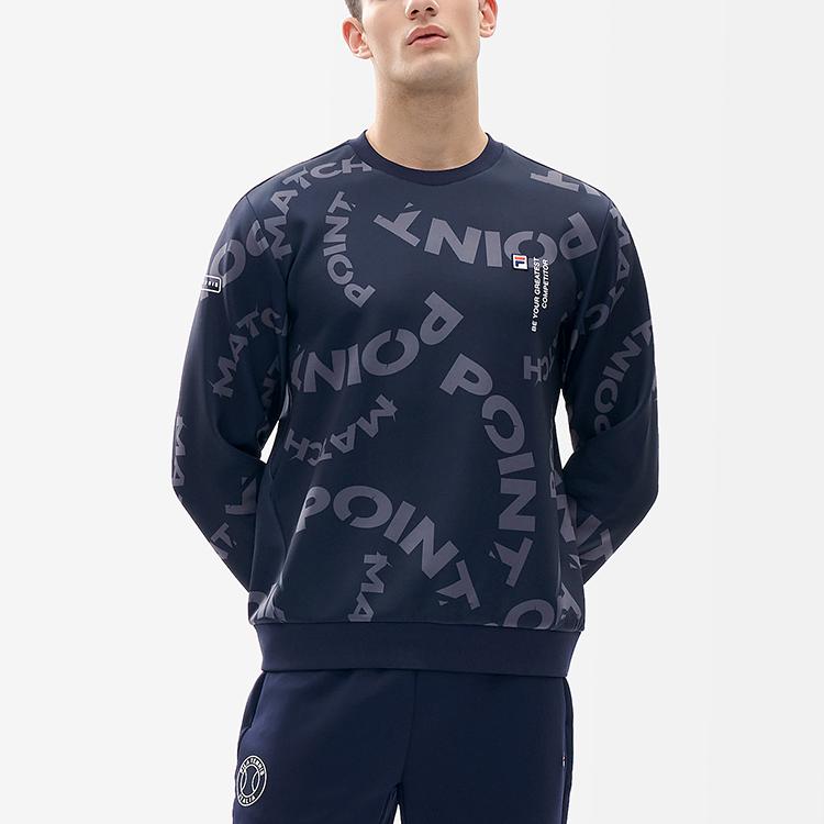 FILA Athletics Printed Knit Pullover Sweatshirt Men Sweatshirt A11M213202FZA