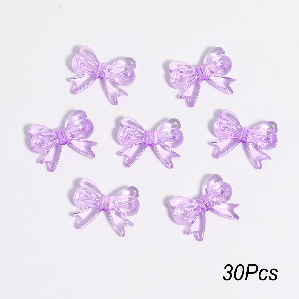 30Pcs Multicolor Transparent Acrylic Bowknot Beads For DIY Bracelet Earring Keychain Daliy Jewelry Supplies