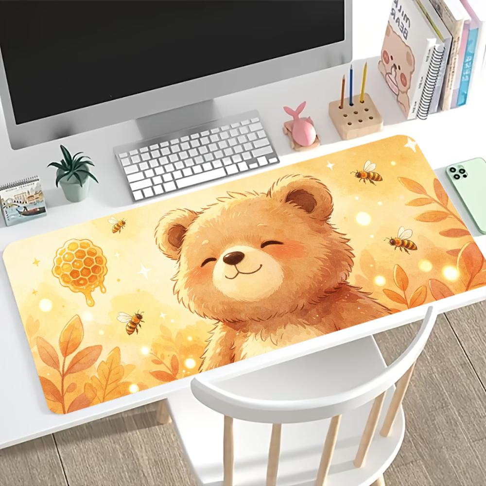 Autumn Red Fox Extended Gaming Mouse Pad Non Slip Desk Surface Cute Fall Wildlife Animal Art Print For Desktop Display