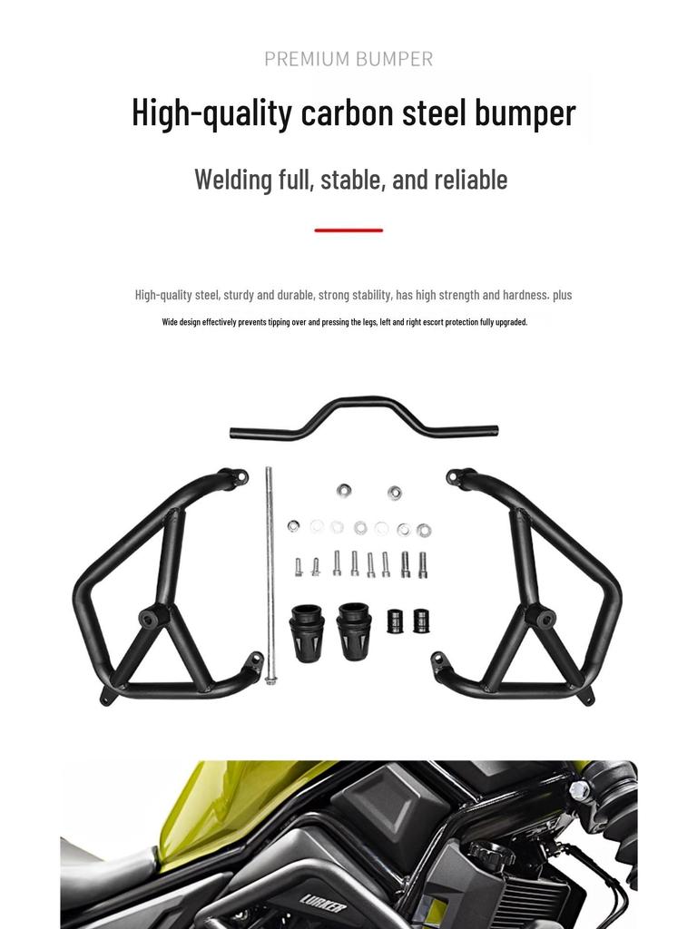 Qidian KD150C Retro Side Bag Canvas with Protective Bar, Backrest, and Footrest Modification