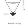Dark Crescent Moon Skull Moth Triangle Pendant with 304L Stainless Steel Chain