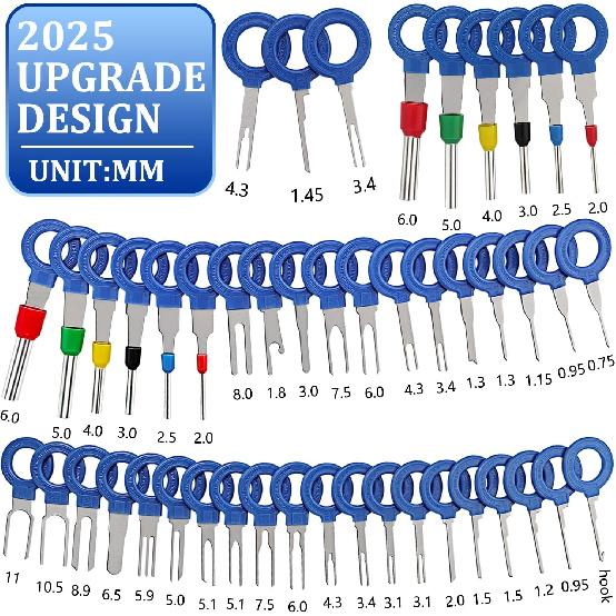 Upgrade Depinning Tool Kit – 47 Pcs Terminal Pin Removal Tool Kit Electrical Connector Pin Removal Tools For Automotive, Motorcycle & Household