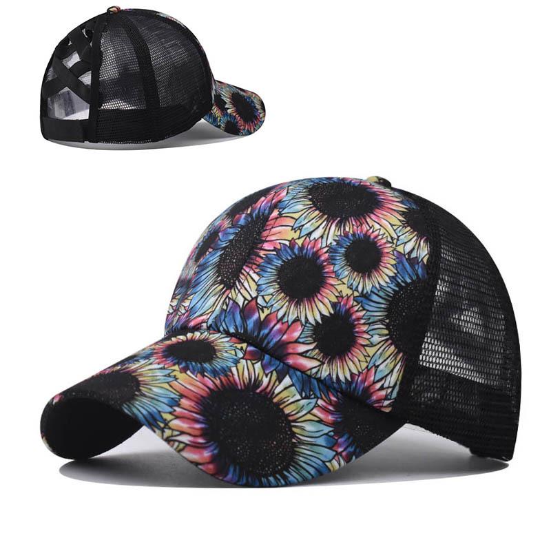 Summer Ladies Casual Ponytails Trucker Cap Breathable Sports Baseball Cap for Women Outdoor Fishing Hiking Runing Cycling Hats