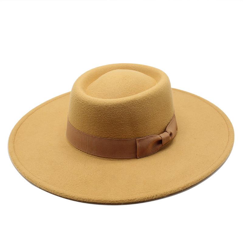 Wool Felt Fedora Hat For Men Women With Wide Brim In Classic Black For Formal Events