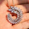 Simple And Versatile, Slightly Inlaid Zircon Leaf Necklace, Collarbone Chain, Female Necklace.
