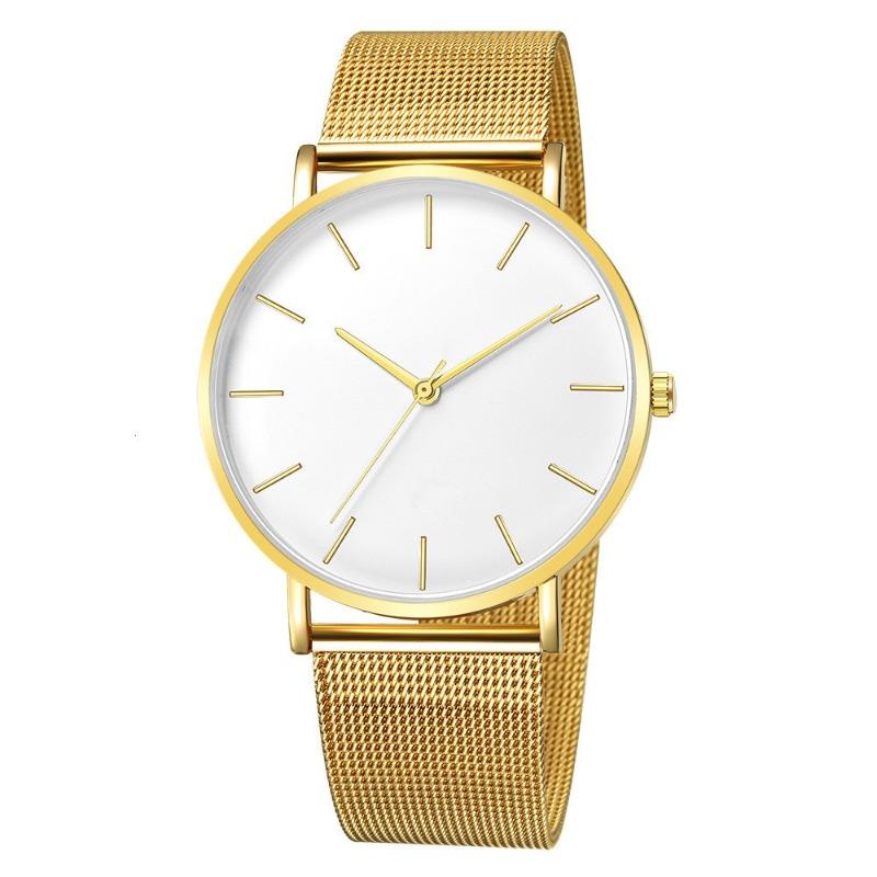 Simple trend fashion thin mesh belt watch men's personality simple scale quartz men's watch