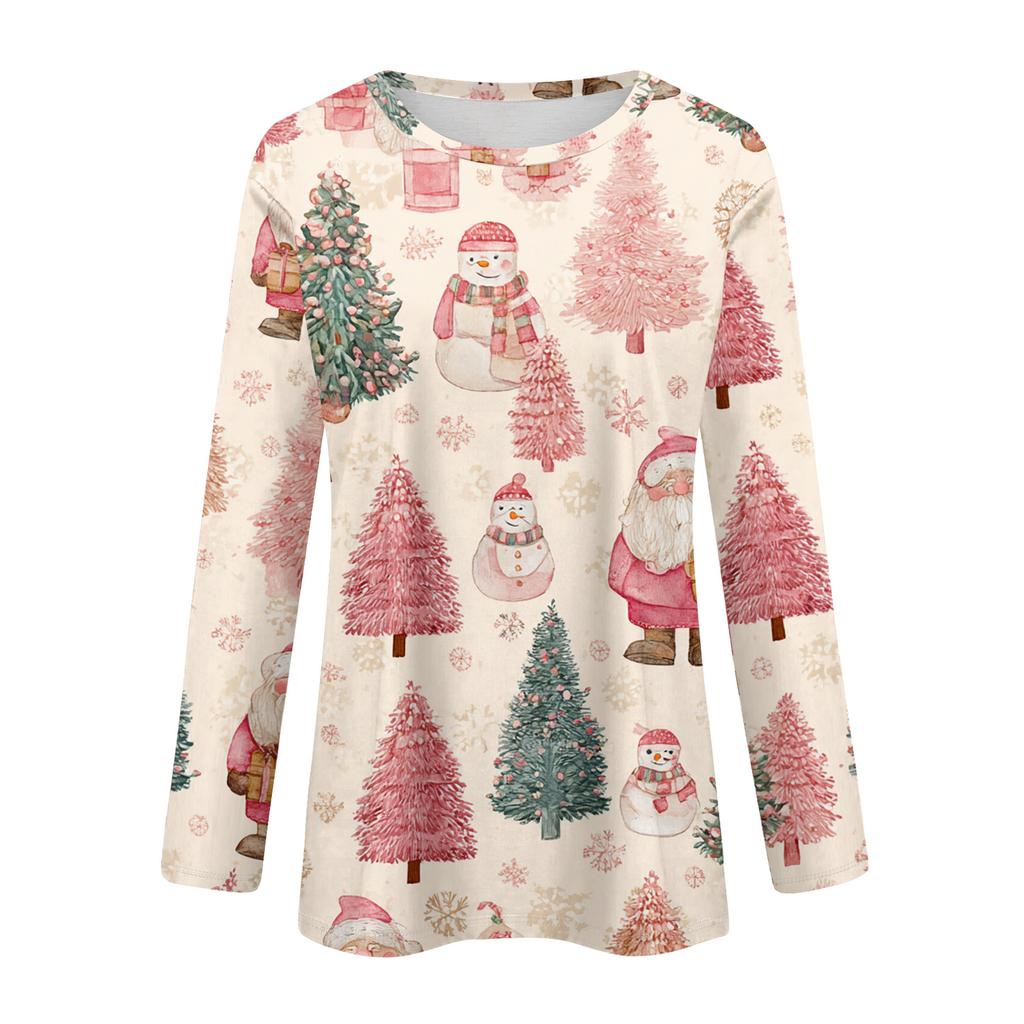 Long Sleeve Shirts For Women Cute Print Graphic Tees Blouses Casual Plus Size Basic Tops Pullover