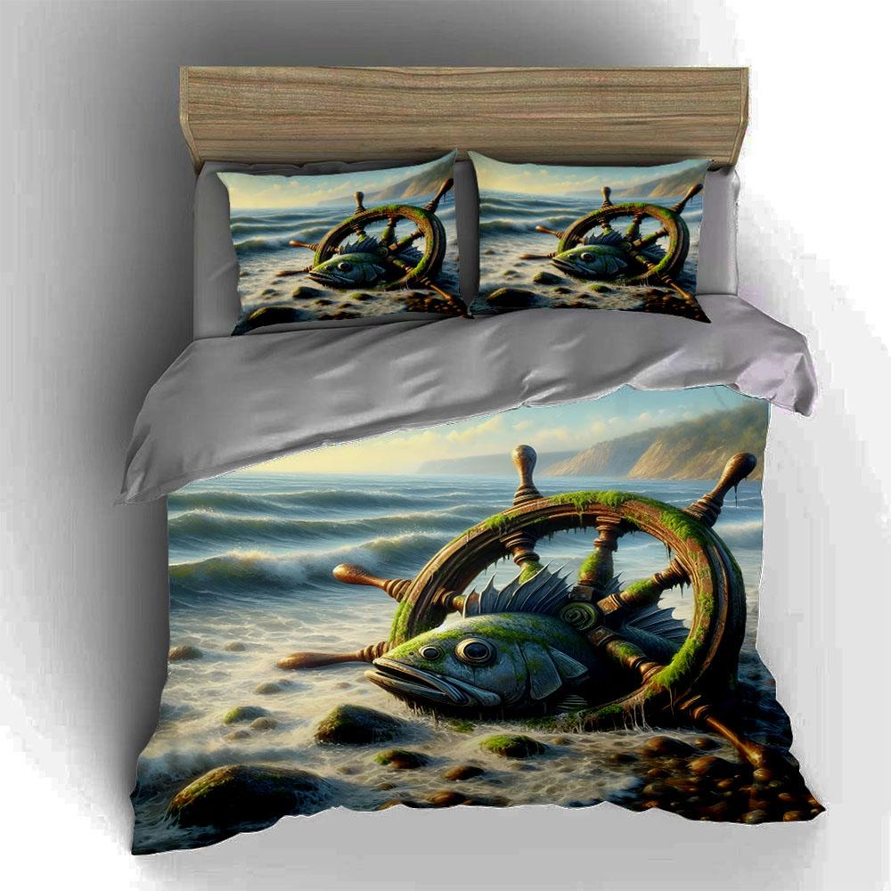 Oceanic ship wheel. Bedding Duvet cover sets Duvet covers Pillowcases gifts (1 * Duvet Cover 2 * Pillowcases, without duvet insert)