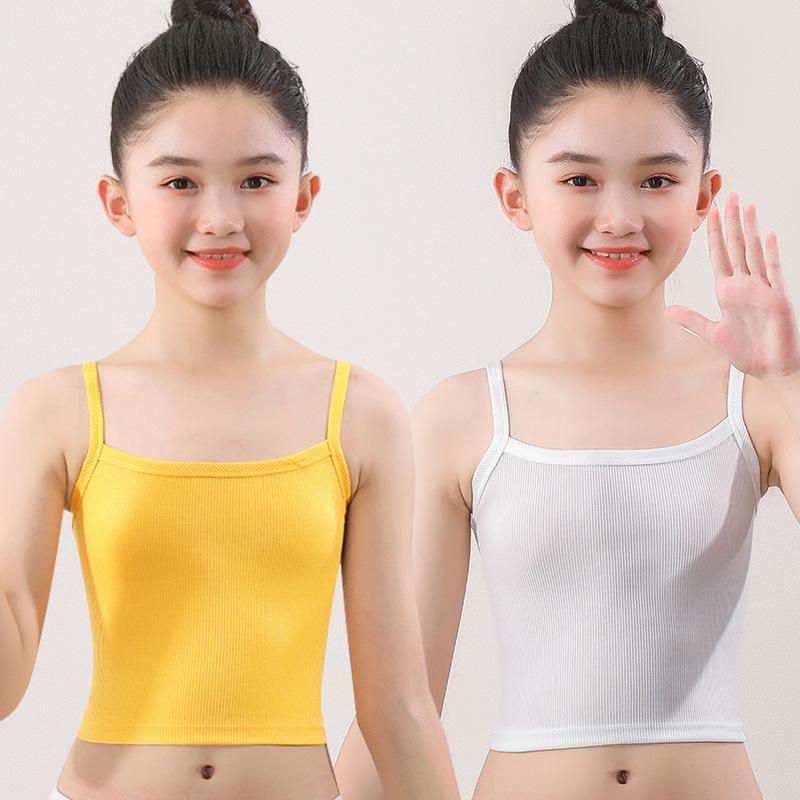 Korean Style Sling Training Vest for Puberty Growing Girls Aged 12-16 Developmental Inner Undergarment for Junior Senior High School Big Kids