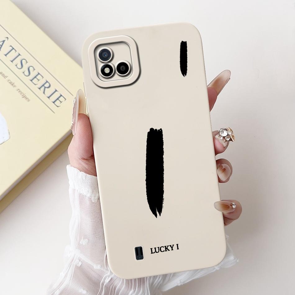 For Realme C11 (2021) Lucky Initial Letter Phone Case For Realme C11 2021 2020 RMX3231 RMX2185 Soft Silicone Shockproof Cases