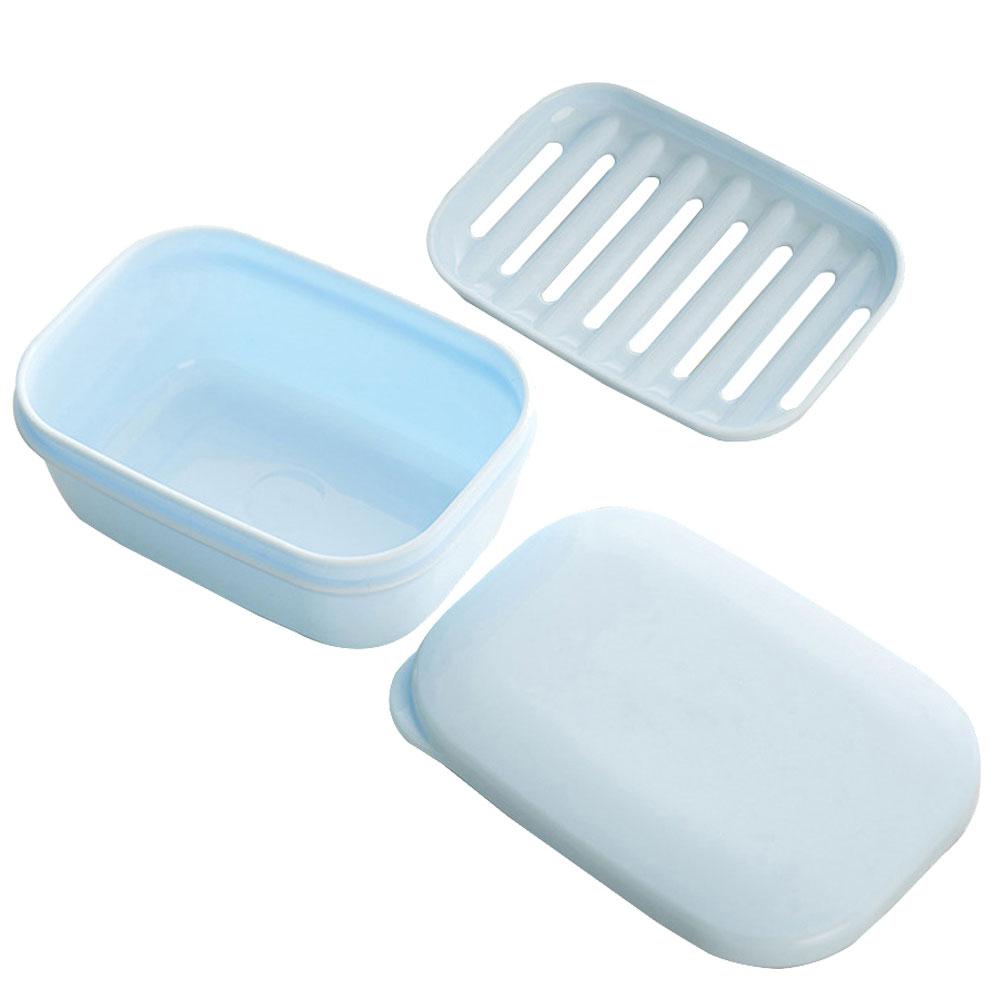 Portable Soap Box Case Mini Holder Sky Blue Lightweight Plastic Dry Clean Home Travel Outdoor Soap Dispenser Container