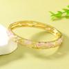 Traditional Vintage Cloisonne Bangle Big Floral Leaf Women's Hand Bracelet  Gifts for Women Girl