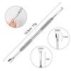 European-American Russian-Style Nail Technician Dual-End Cuticle Pusher and Groove Cleaner - Silver