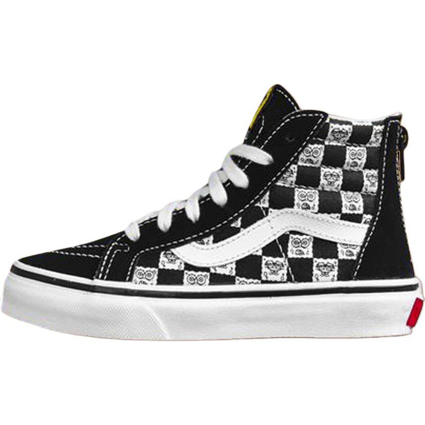 Nickelodeon x Vans OG Sk8-Hi Zip LX Детские Кроссовки Губка Боб Детские Черно-Белые VN0A3MVXQ7Y 34.5