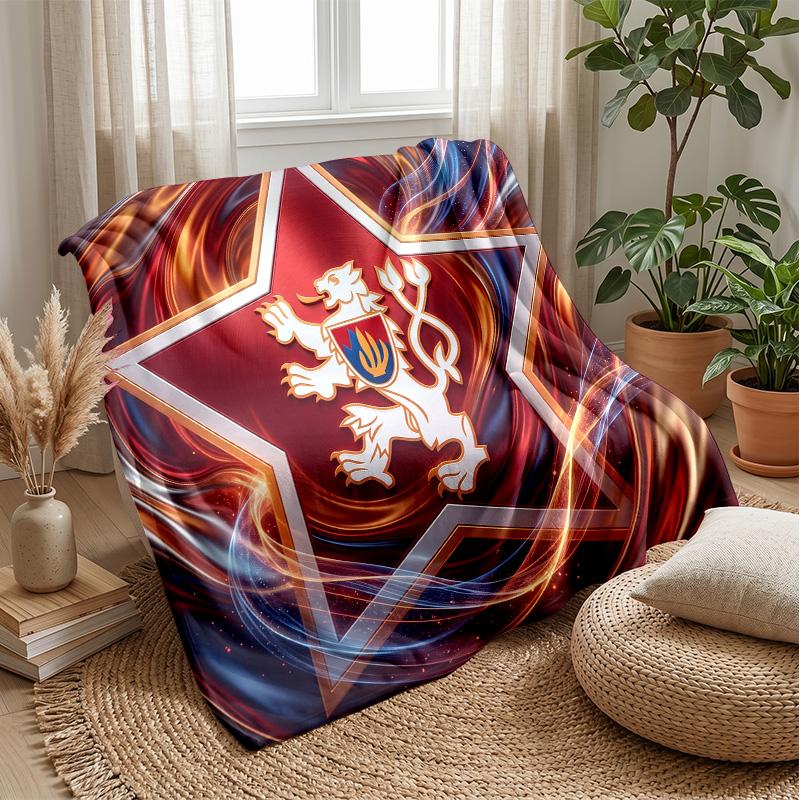 Czech Republi Football Printed Flannel Blanket Skin Friendly Warm Decorative Throw for Indoor Couch Bed Daily Use
