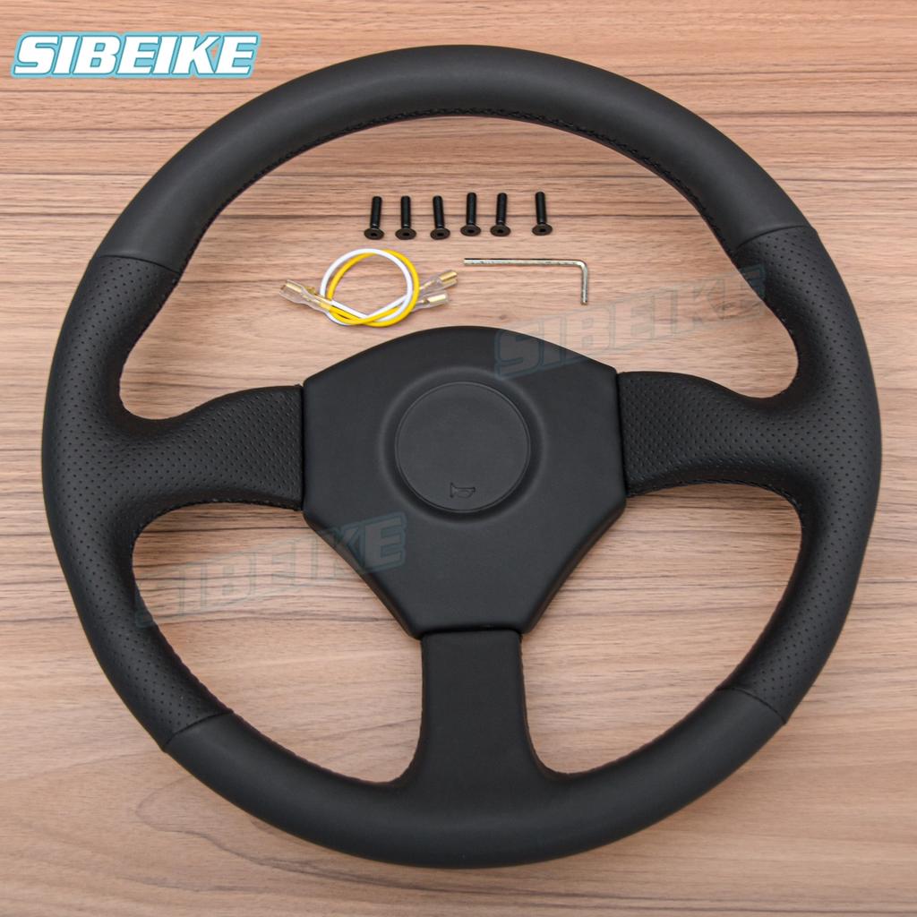 JDM Competition Leather Steering Wheel Universal 14inch Racing Sports Steering Wheel