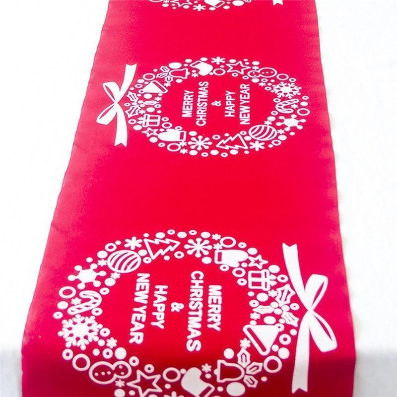 Christmas Linen Tablecloth Christmas Flag Home Party Decorative Elk Tapestry Red Table Runners Cover Household Table Supplies