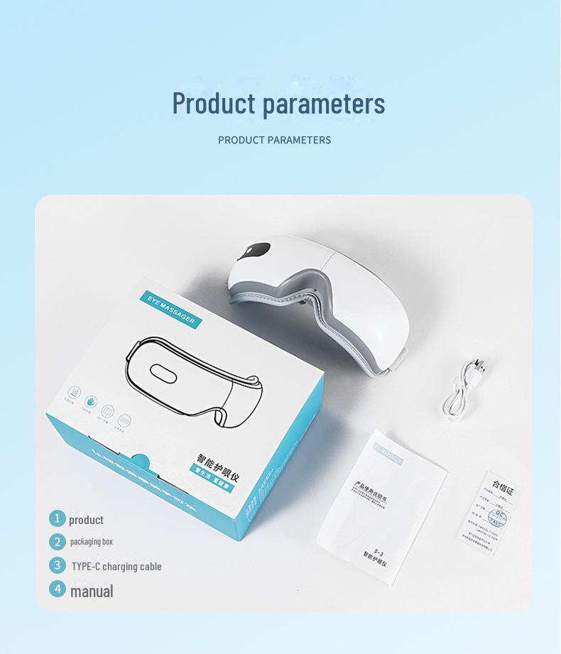 Vibrating Heated Eye Massager with Air Pressure and Hot Compress