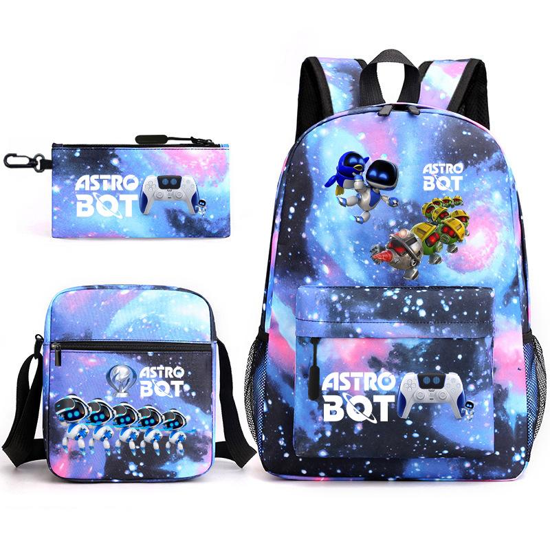 Astro Bot Children's School Bag, Cosmic Robot Elementary School Student Starry Sky Backpack Leisure Bag