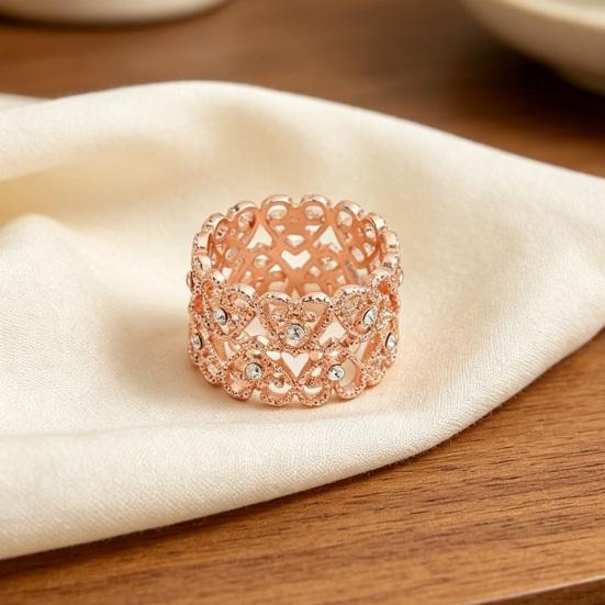 Silk Scarf Ring Clip for Women Metal Round Circle Clip Buckle Rhinestone Love Clothing