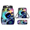 Astro Bot Cartoon Pattern Backpack Shoulder Bag Pencil Case Three Set Piece