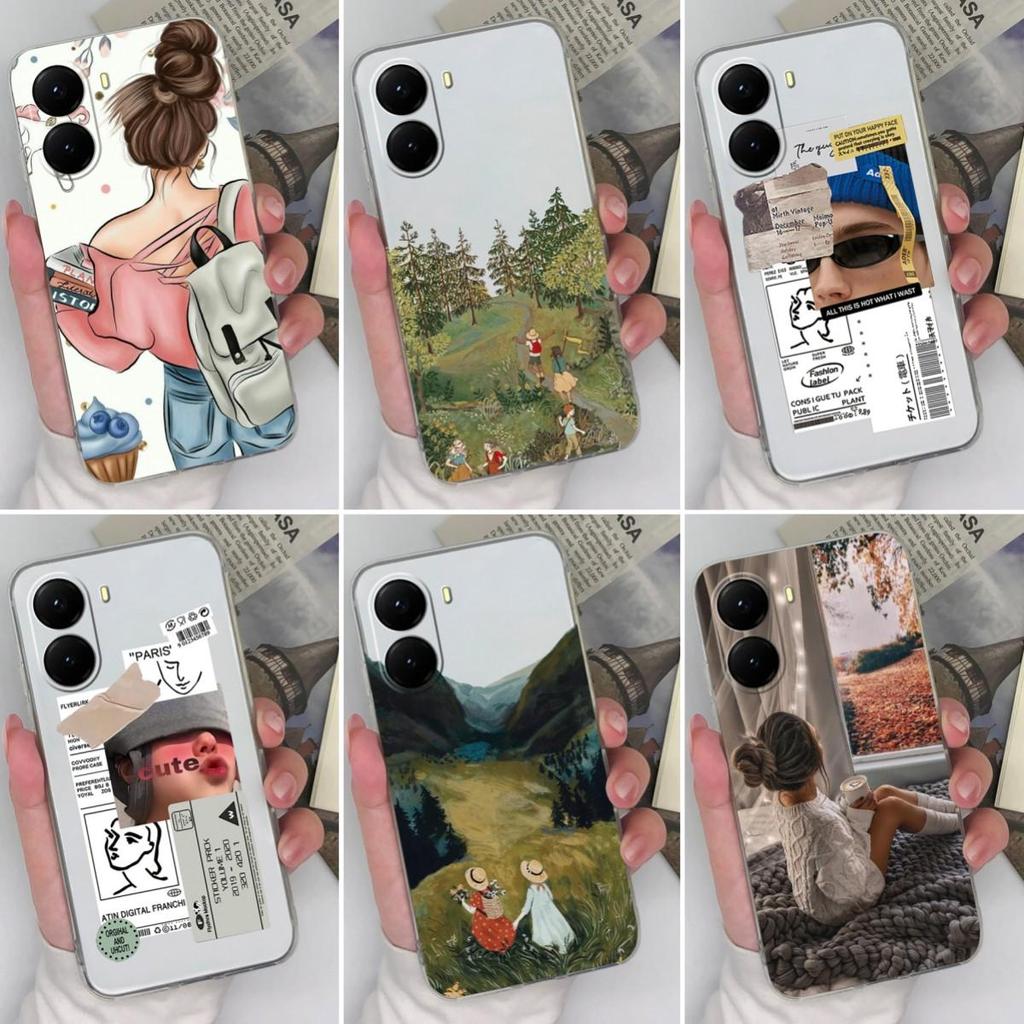 Cases For Xaimo Poco F4 X7 X6 X5 X4 X3 M5 M6 M7 14T 15 Pro Plus Beautiful Girls Pattern Transparent Silicone Camera Protection Housing For Xiaomi Capa