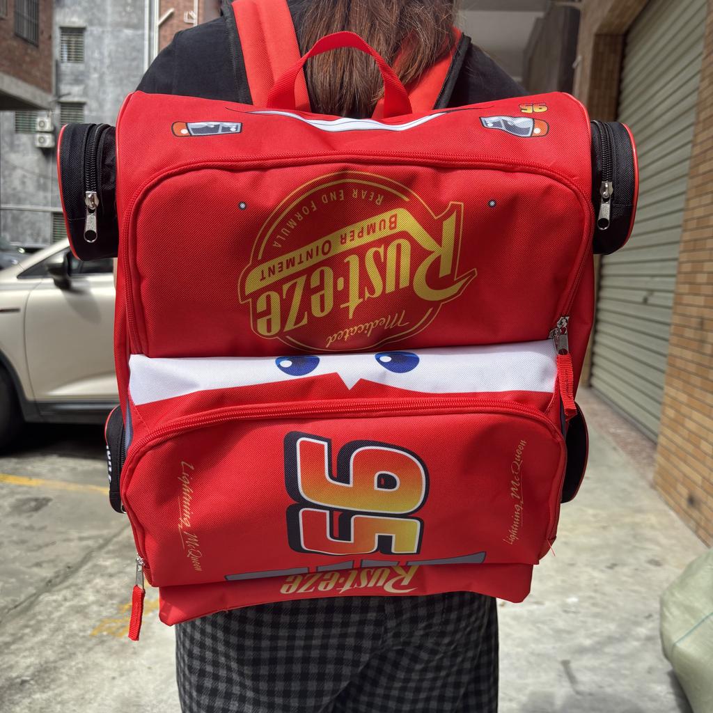 2026 New Mcqueen Backpacks School Bag Cute Children's Backpack Anime Cartoon Bag Cute Large Capacity Travel Car Backpack Casual