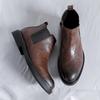 Side Zipper Mens Chelsea Boots British Style Ankle Boots Punk Style Male Motorcycle Boots Versatile Non-Slip Men Casual Footwear